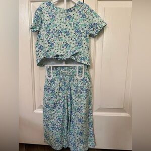 Jessica Simpson Kids Pajama Set - Blue and Green Floral